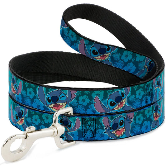 Disney Lilo & Stitch Expressions/Hibiscus Collage Green - Blue Fade Dog Leash – Dog Leashes by Buckle - Down