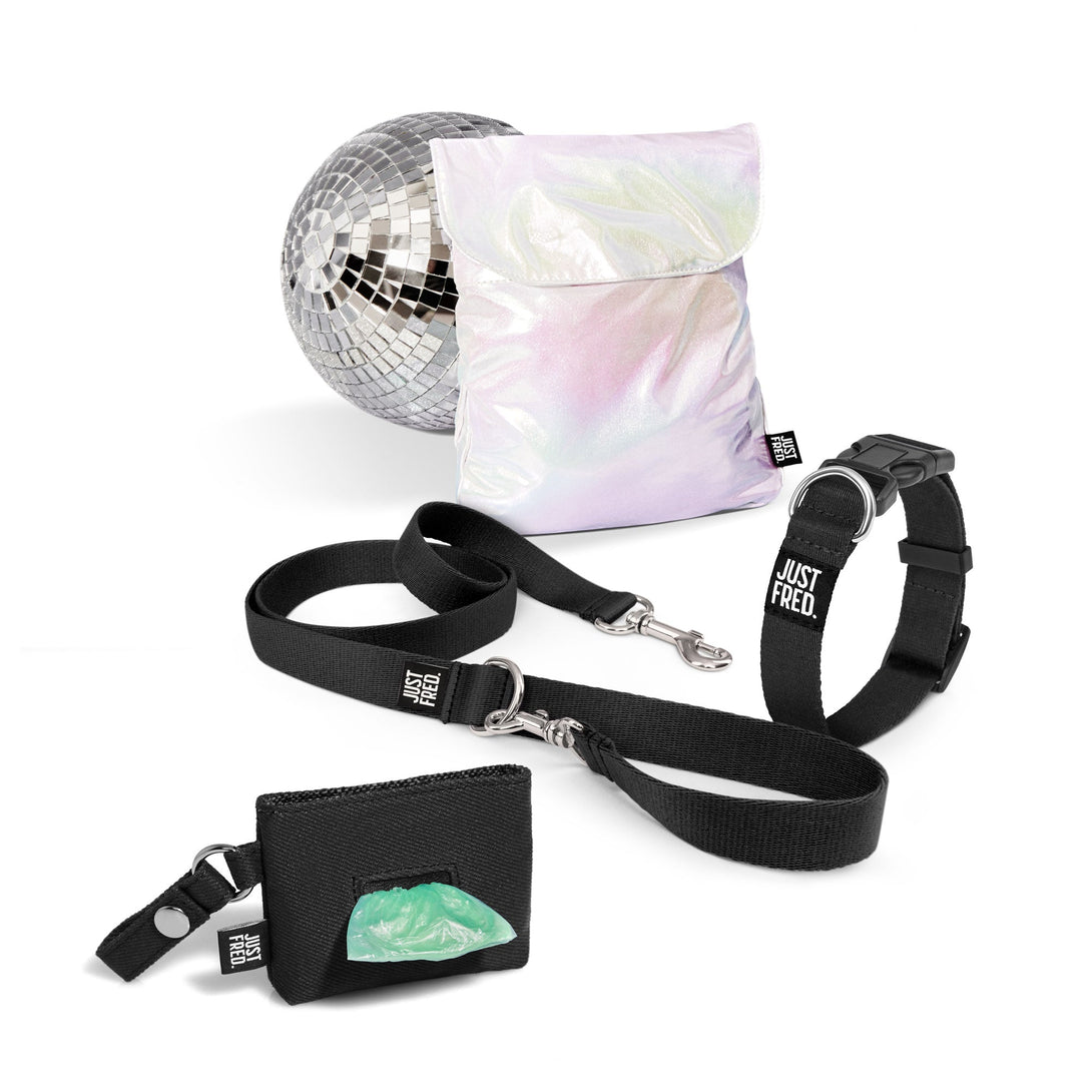 2 Dog Collar Kit. with Poop Bag Holder – Bundles by JUST FRED.