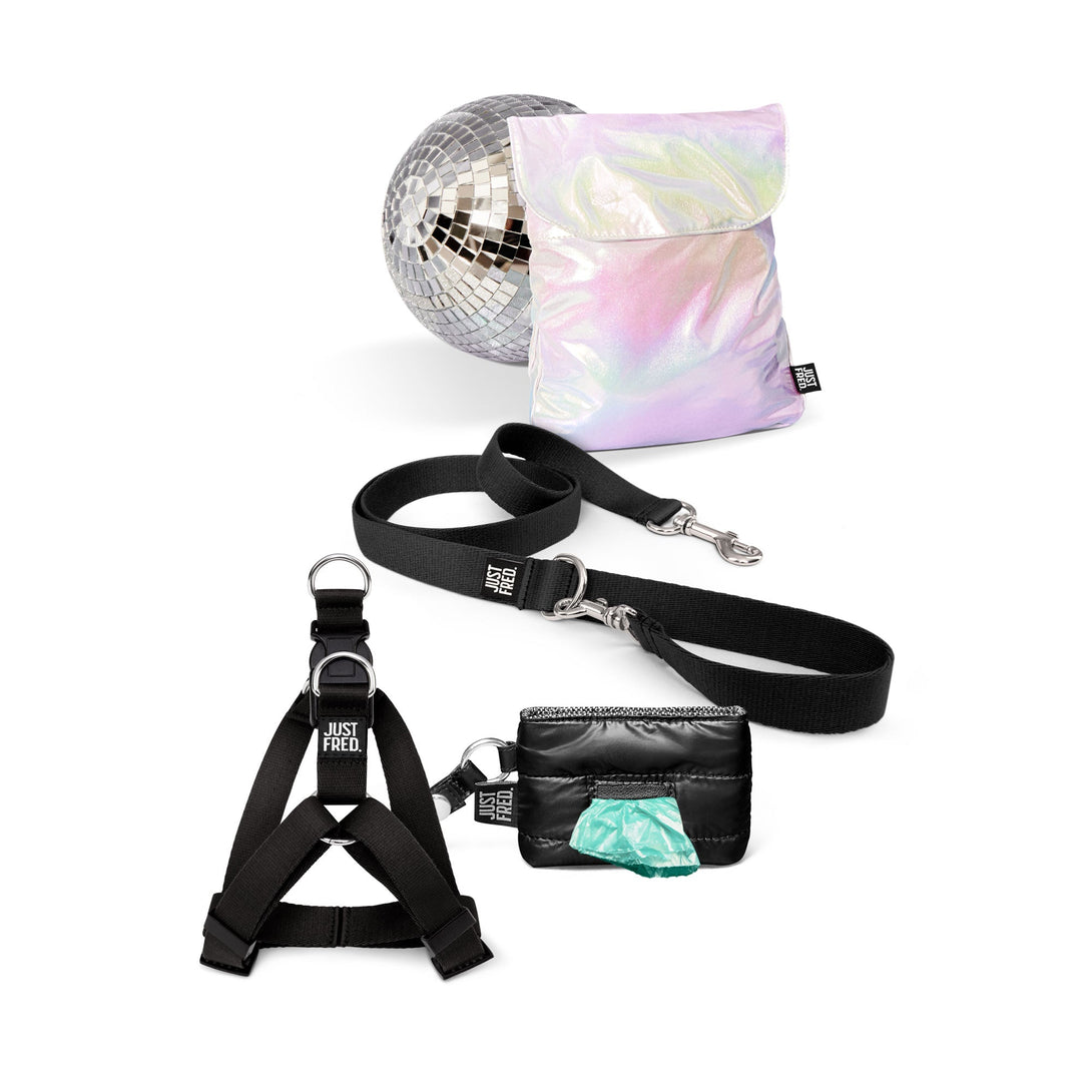 2 Dog Harness Kit. with Poop Bag Holder – Bundles by JUST FRED.