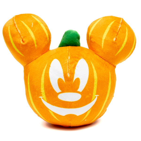 Disney Halloween Mickey Mouse Pumpkin Face Plush Squeaky Dog Toy