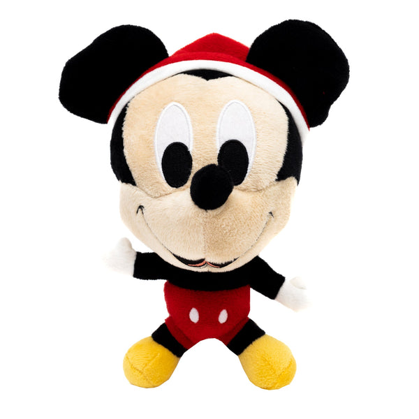 Disney Mickey Mouse Santa Hat Plush Squeaky Dog Toy