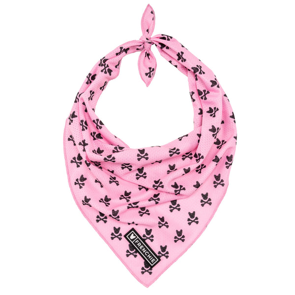 Frenchie Cooling Dog Bandana - Pink Bad to the Bone