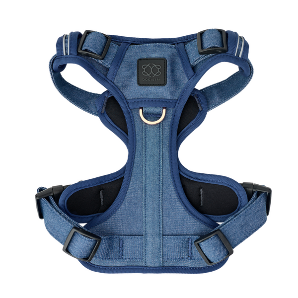 The NoMad Adjustable Luxe Dog Harness - Denim