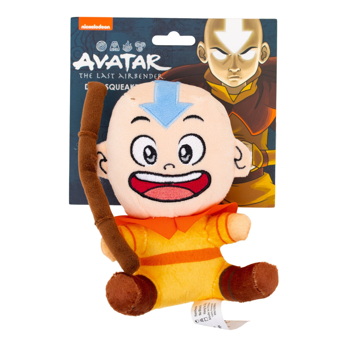 Avatar the Last Airbender - Avatar Aang Sitting Full Body Pose Plush Squeaky Dog Toy - Wūforia