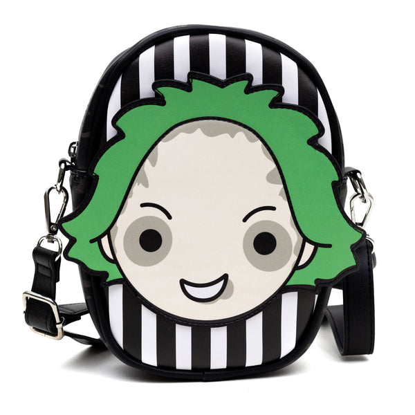 Beetlejuice Smiling Chibi Vegan Leather Crossbody Dog Walking Bag – Dog Walking Bags & Pouches by Buckle - Down