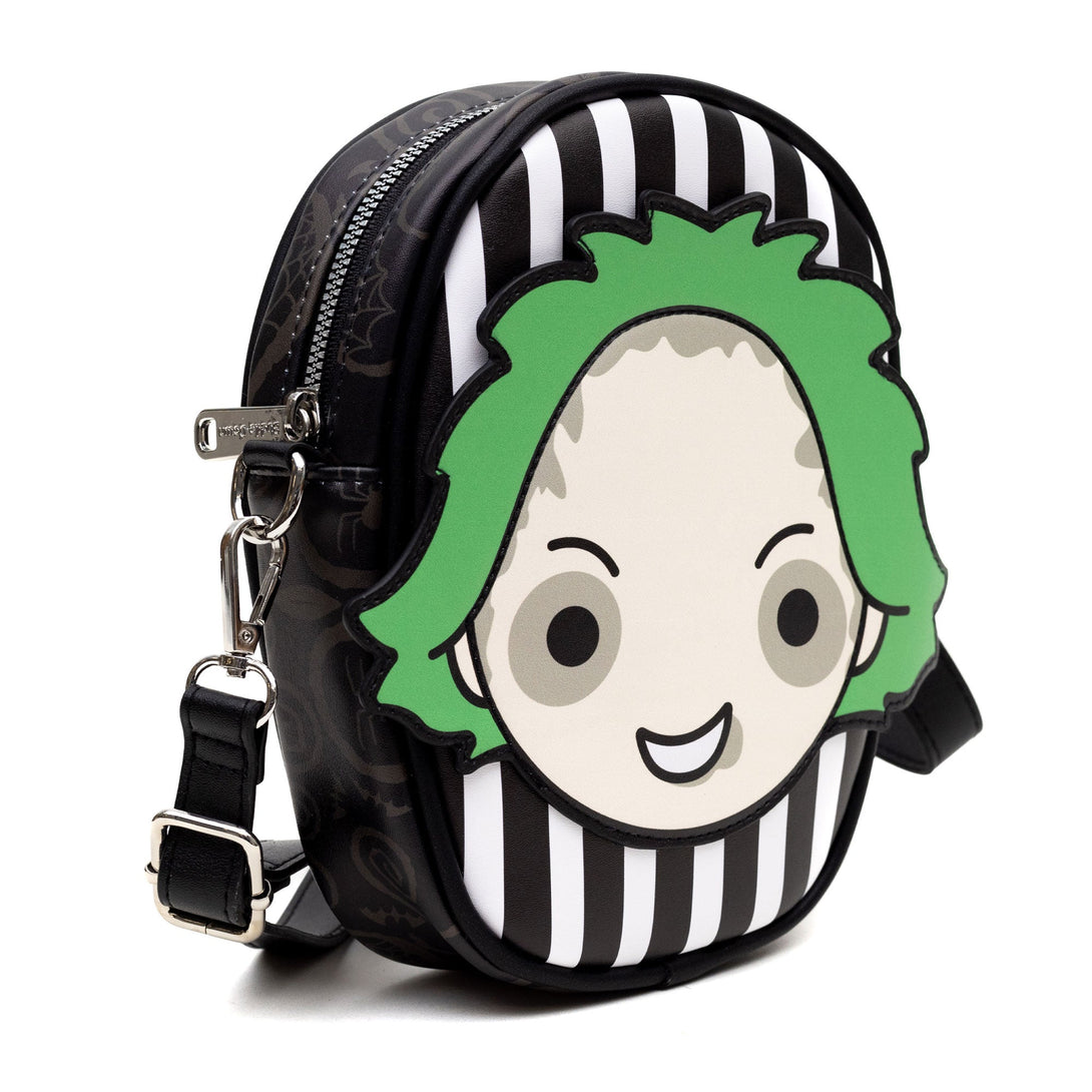 Beetlejuice Smiling Chibi Vegan Leather Crossbody Dog Walking Bag – Dog Walking Bags & Pouches by Buckle - Down