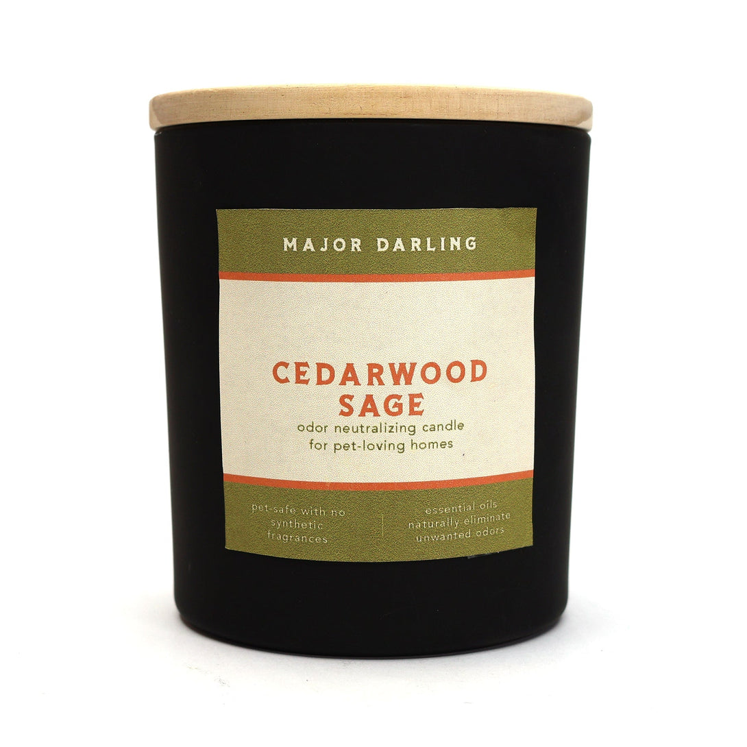 Cedarwood Sage Odor Neutralizing Candle – Dog Calming Aids by Major Darling