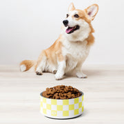 Checker Lemontart Dog Bowl - Wūforia