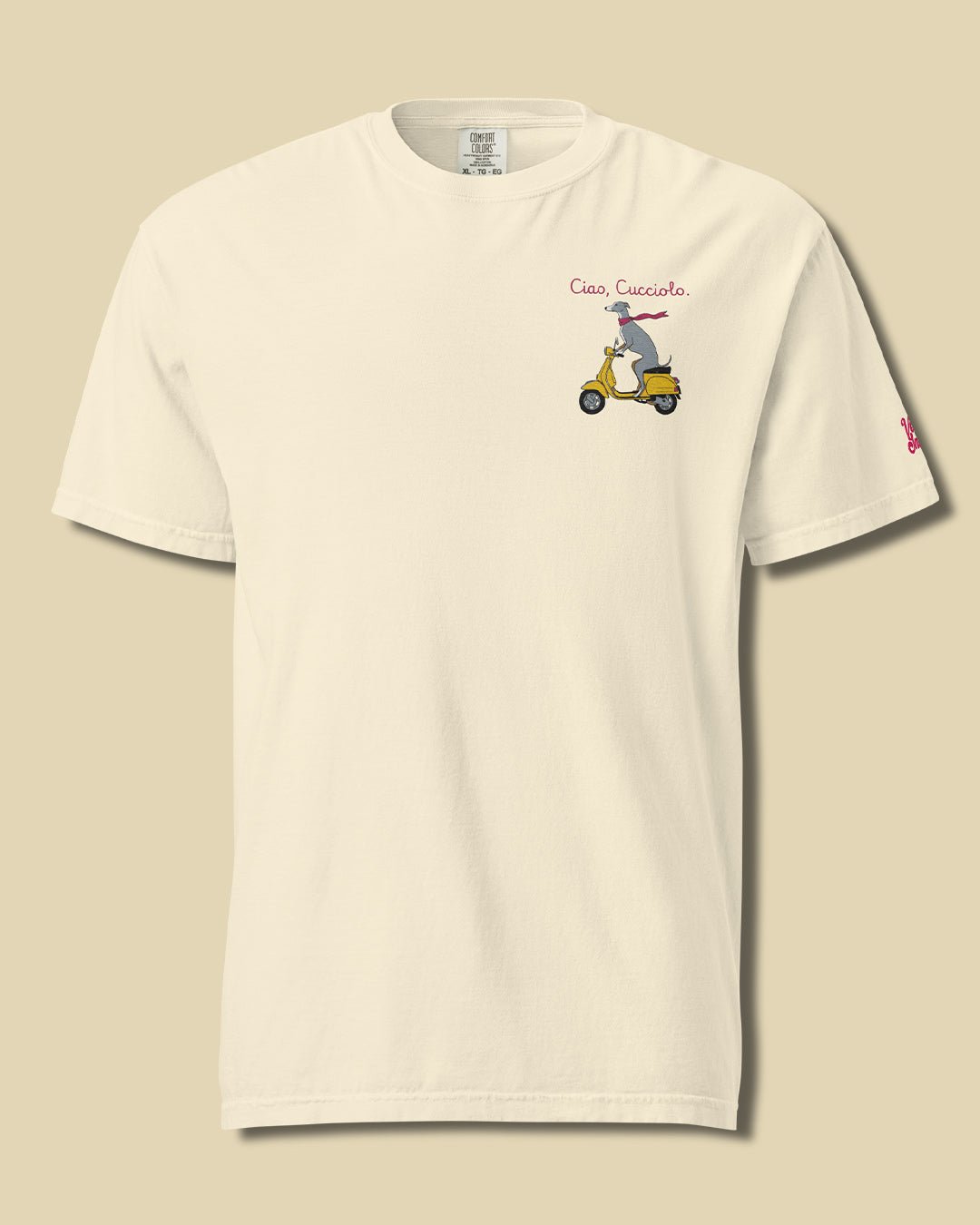 Ciao Cucciolo Embroidered Comfort Colors T-Shirt – Mens/Womens T-Shirts by Velvet Snoot