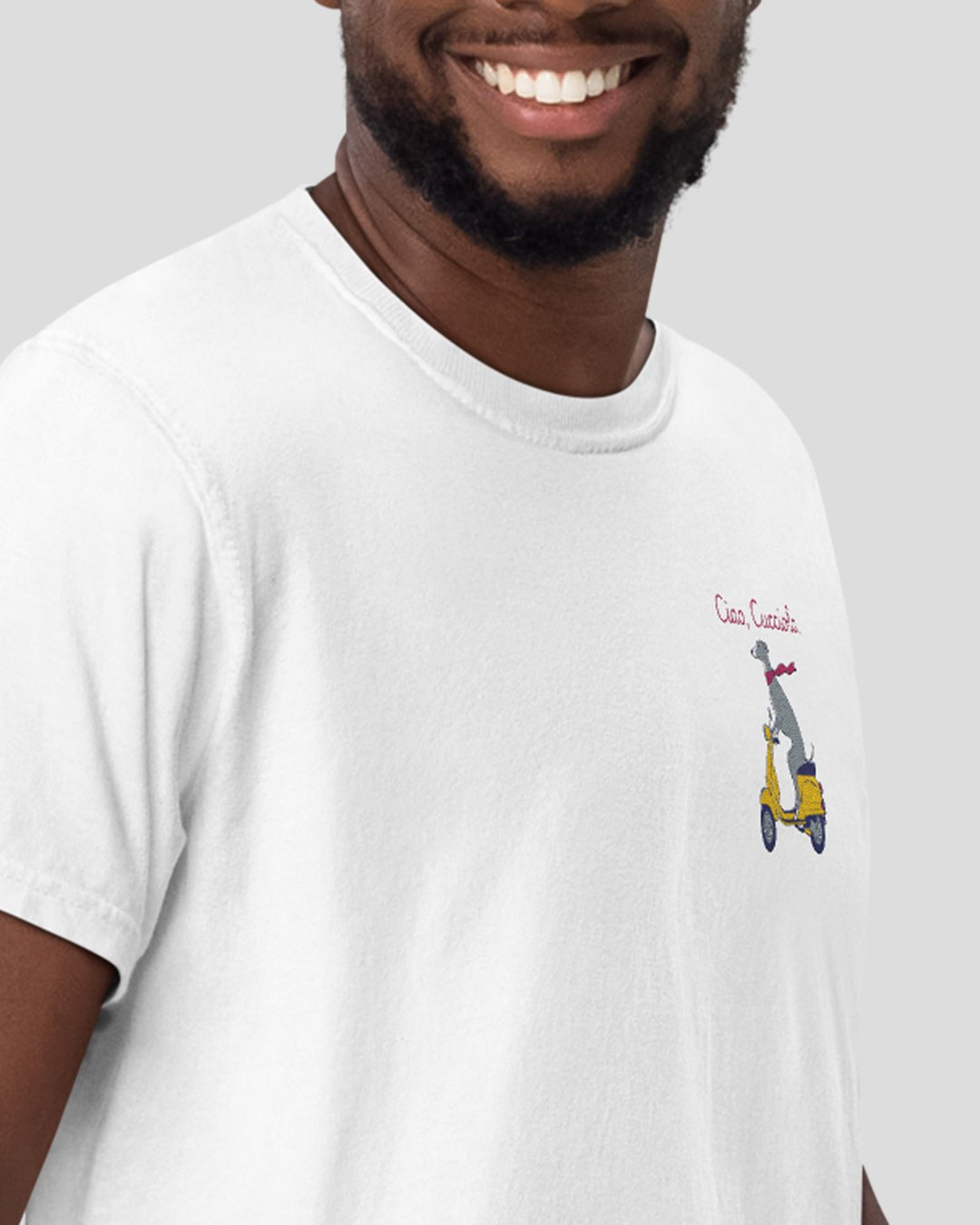 Ciao Cucciolo Embroidered Comfort Colors T-Shirt – Mens/Womens T-Shirts by Velvet Snoot