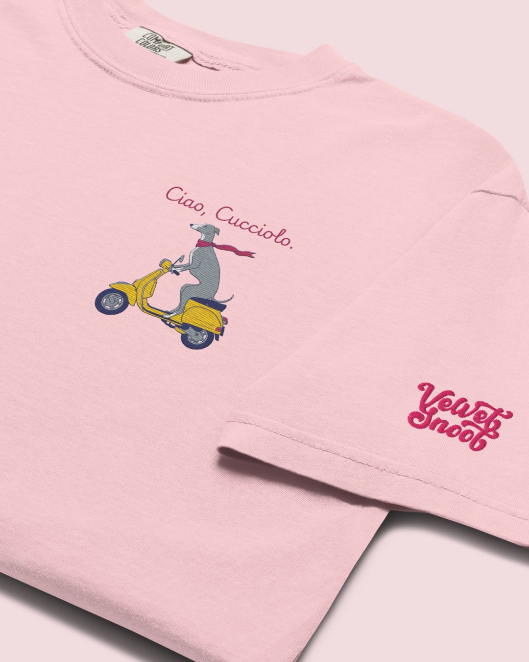 Ciao Cucciolo Embroidered Comfort Colors T-Shirt – Mens/Womens T-Shirts by Velvet Snoot
