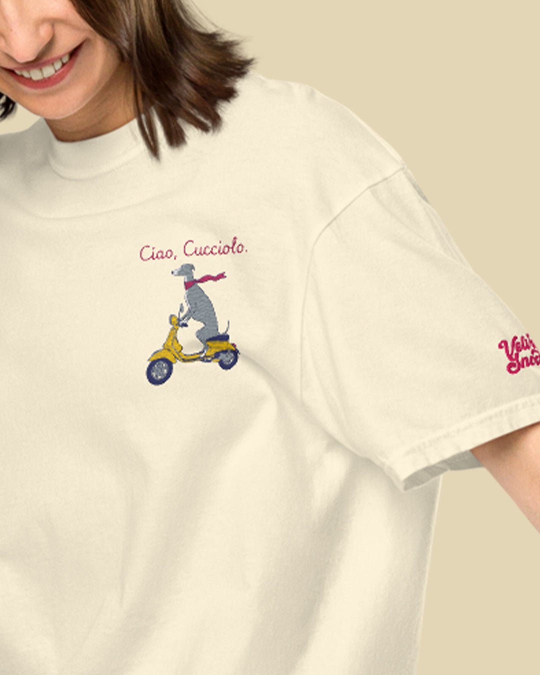 Ciao Cucciolo Embroidered Comfort Colors T-Shirt – Mens/Womens T-Shirts by Velvet Snoot