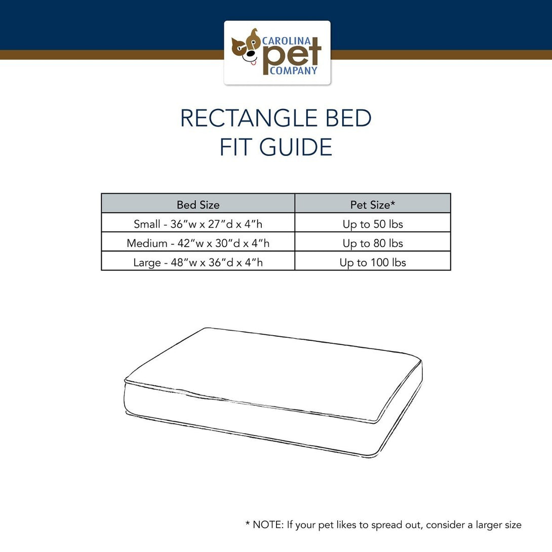 Classic Canvas Rectangle Jamison Dog Bed – Dog Beds by Carolina Pet Co.