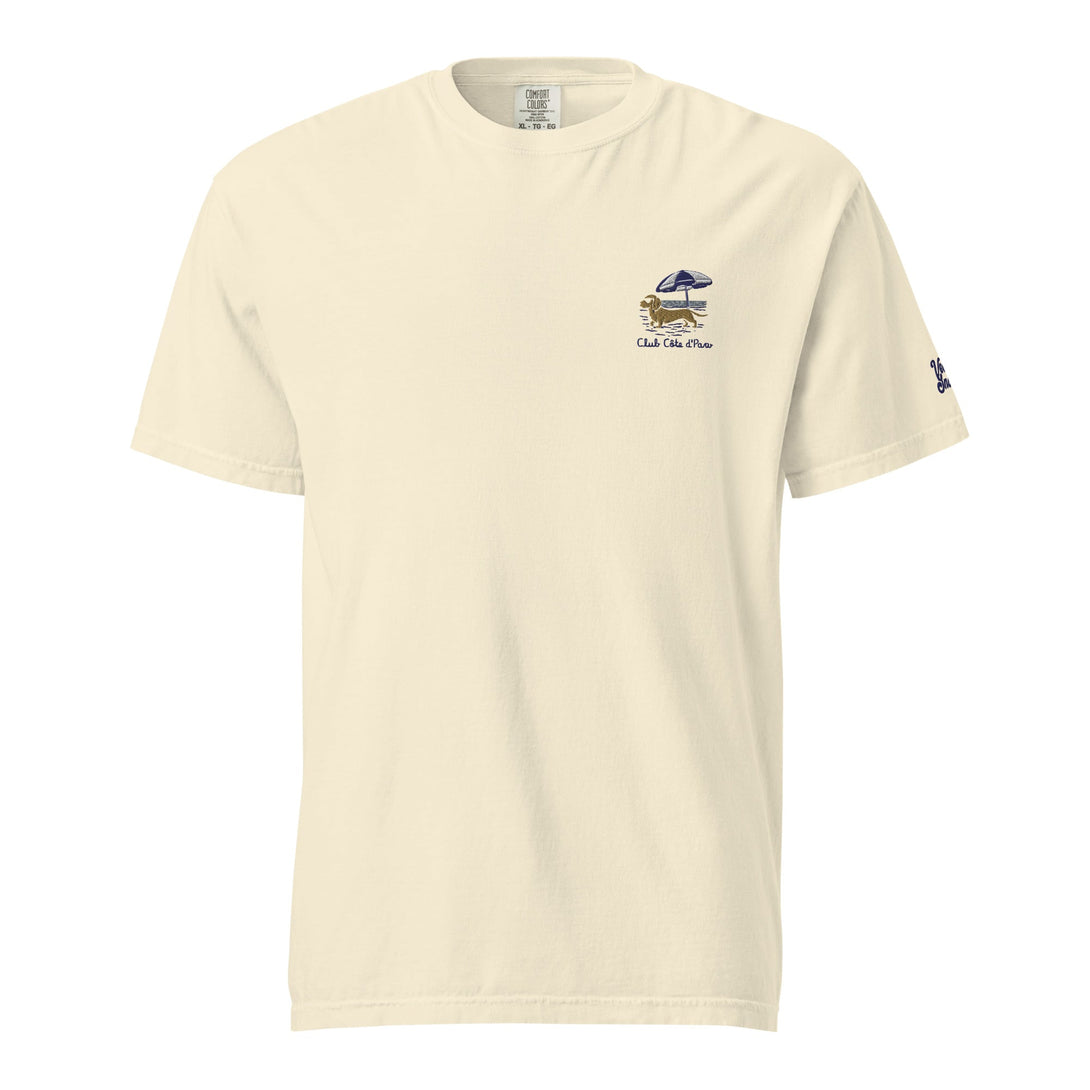Club Côte d’Paw Embroidered Comfort Color T-Shirt – Mens/Womens T-Shirts by Velvet Snoot