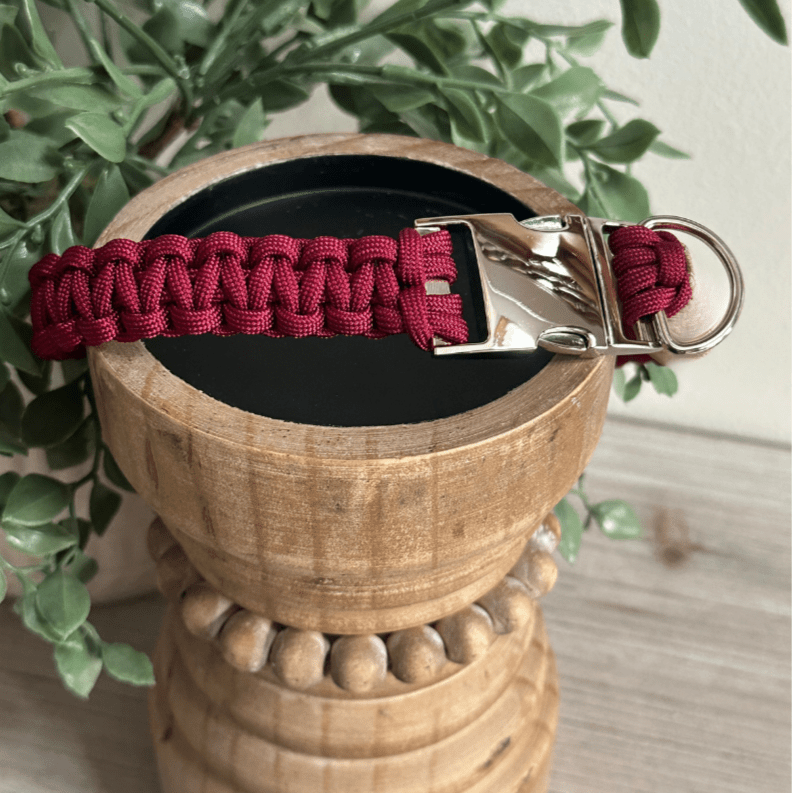 Cobra Braid in Maroon Handmade Dog Collar – Dog Collars by Pawsh Pup Co.