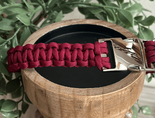 Cobra Braid in Maroon Handmade Dog Collar – Dog Collars by Pawsh Pup Co.