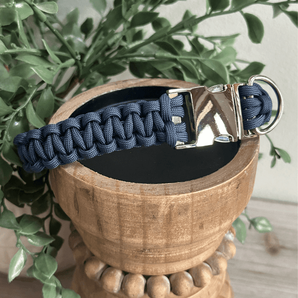 Cobra Braid in Navy Blue - Handmade Dog Collar – Dog Collars by Pawsh Pup Co.