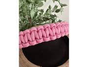 Cobra Braid in Pink & White Stripes - Handmade Dog Collar – Dog Collars by Pawsh Pup Co.