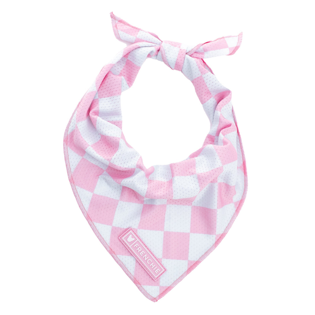 Cooling Dog Bandana - Pink Bubblegum Checkered – Bandanas & Neckwear by Frenchie Bulldog