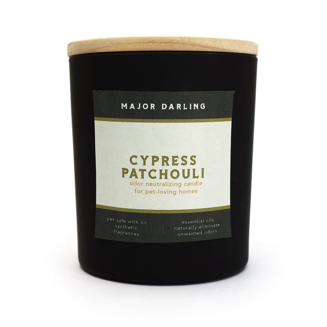 Cypress Patchouli Odor Neutralizing Candle – Dog Calming Aids by Major Darling