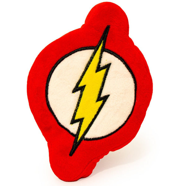 DC Comics - Flash Icon Red White Yellow Plush Squeaky Dog Toy - Wūforia