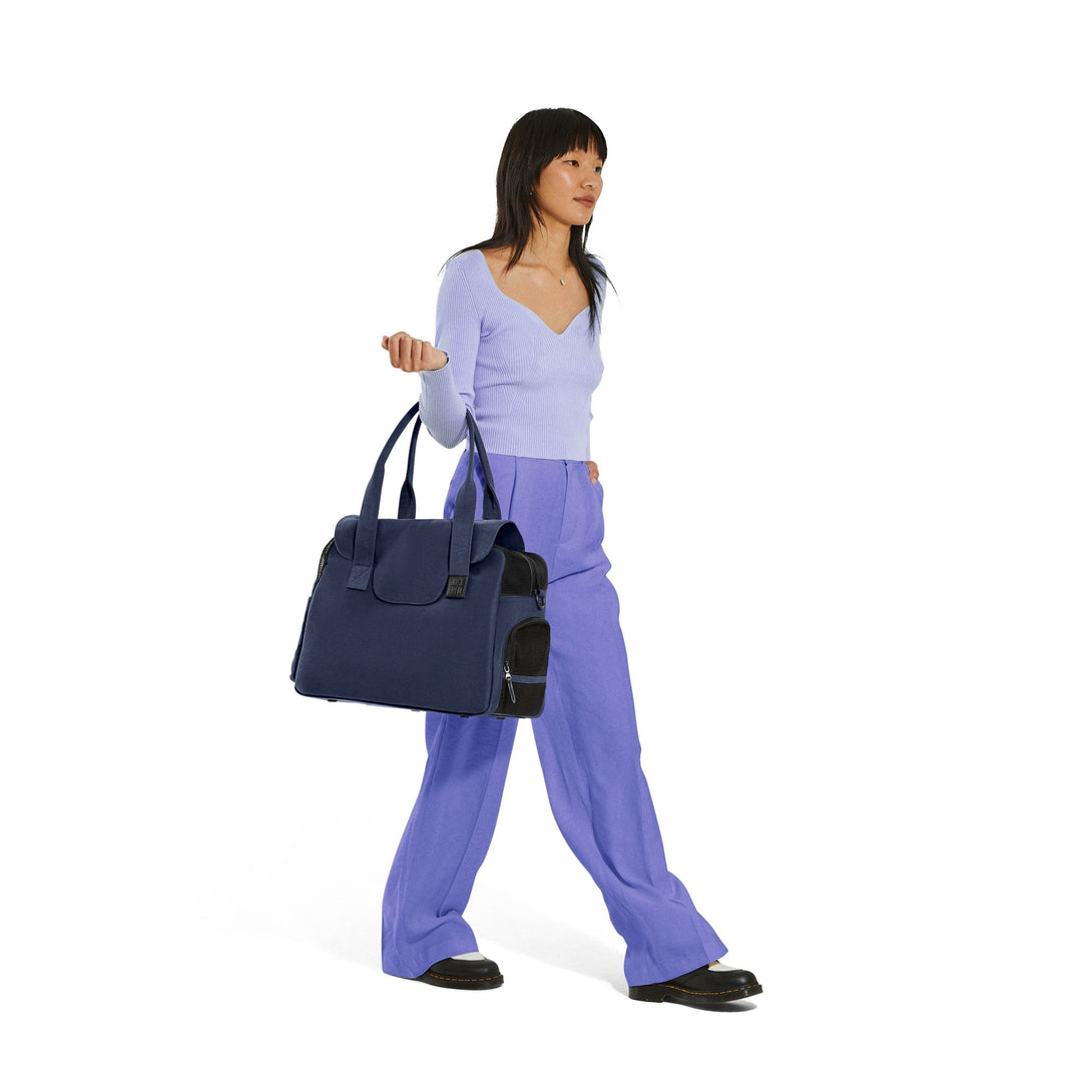 DESTINATION DOG CARRIER TOTE TRAVEL BAG - NAVY. – Pet Carriers by JUST FRED.