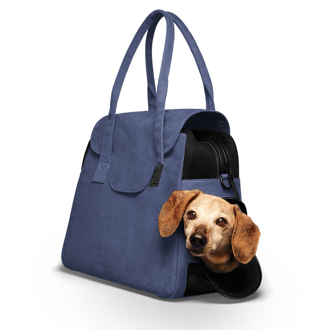 DESTINATION DOG CARRIER TOTE TRAVEL BAG - NAVY. – Pet Carriers by JUST FRED.