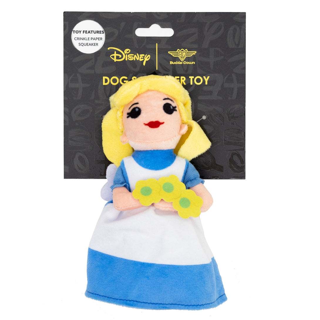 Disney Alice in Wonderland with Flowers Plush Squeaky Dog Toy – Dog Toys by Buckle - Down