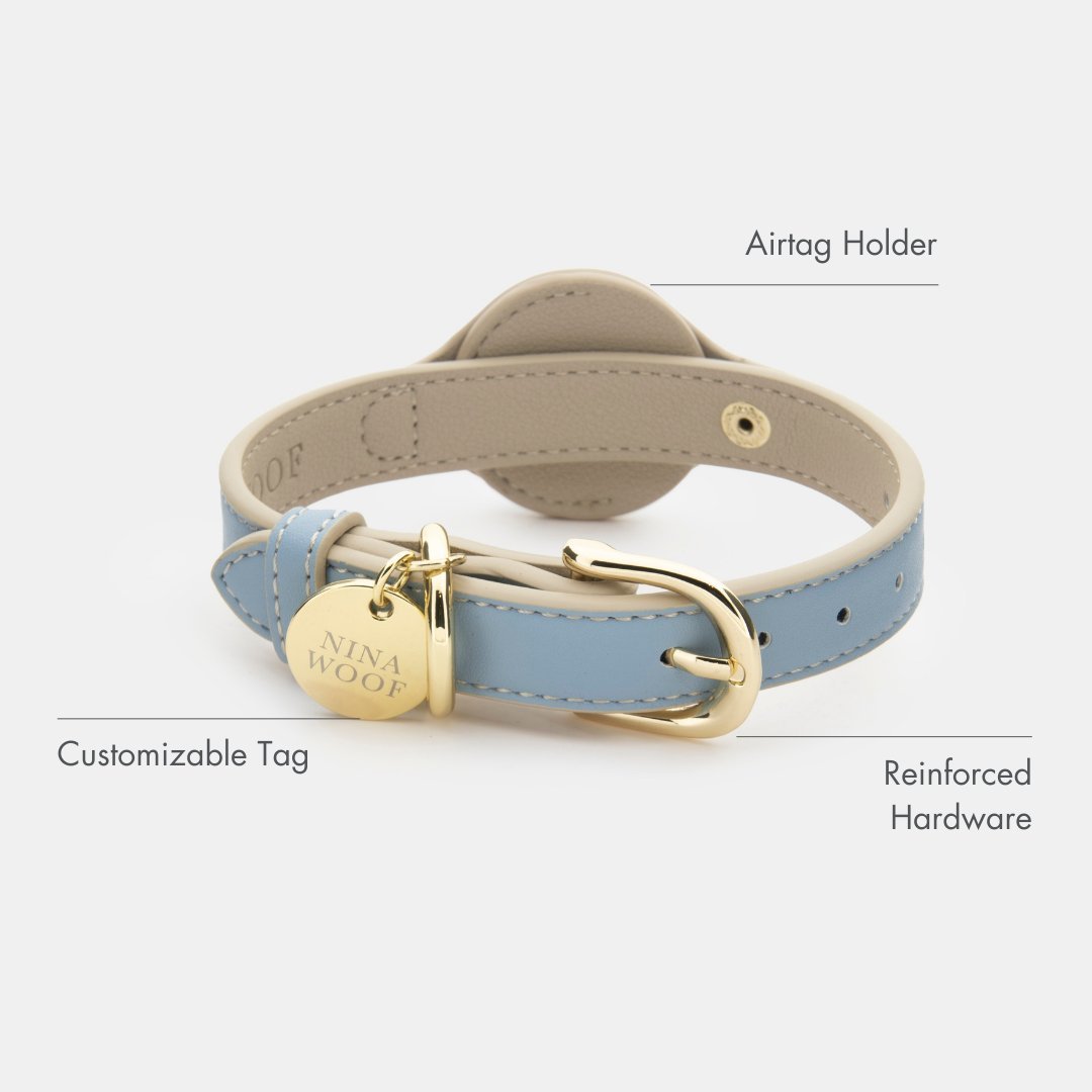 Dog Collar - Air Tag Enabled - Vegan Leather - Cupertino – Dog Collars by Nina Woof