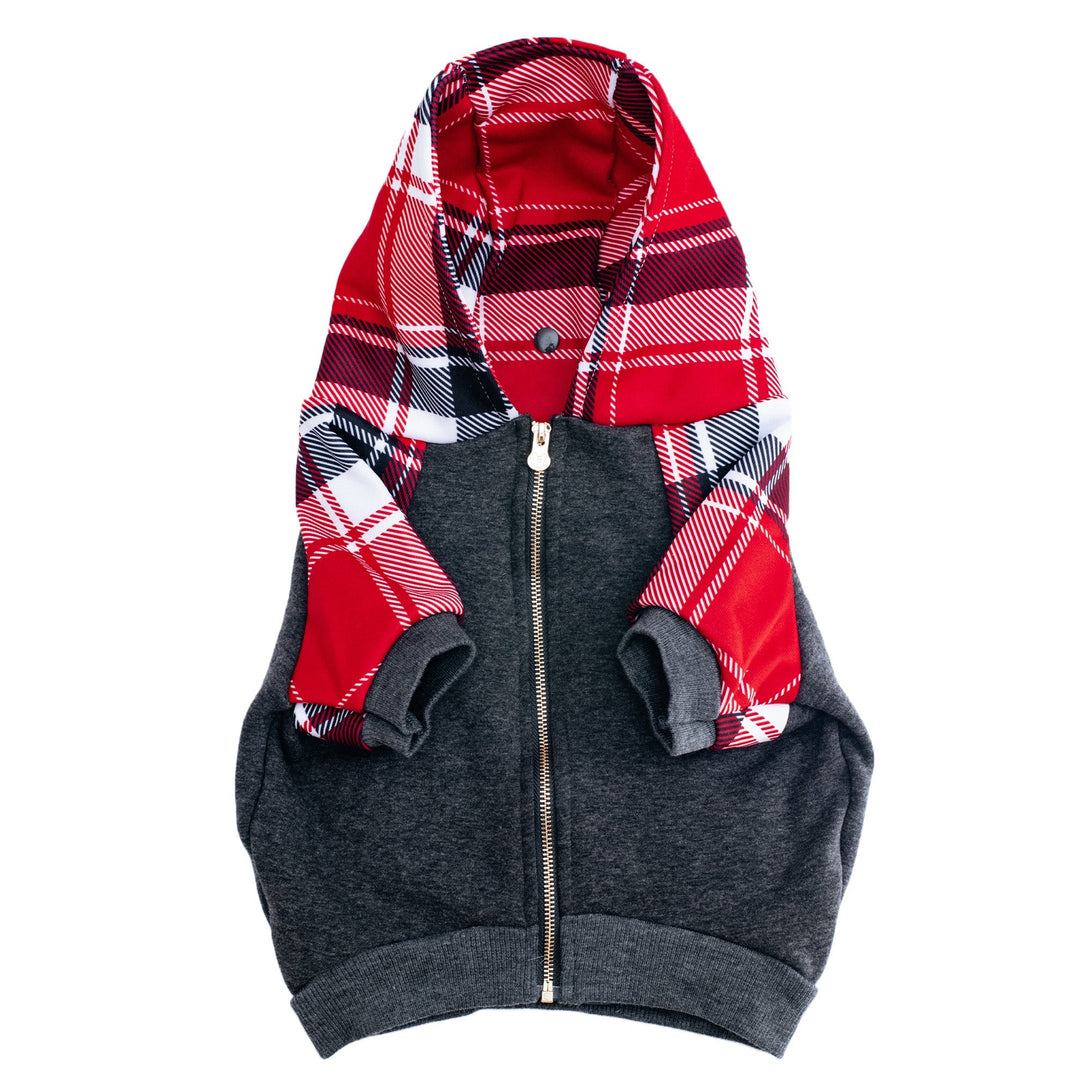 Dog Hoodie - Scarlet Plaid – Sweaters & Hoodies by Frenchie Bulldog