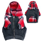 Dog Hoodie - Scarlet Plaid – Sweaters & Hoodies by Frenchie Bulldog