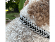 Fishtail Hand Braided Dog Collar in Black & Smoke – Dog Collars by Pawsh Pup Co.