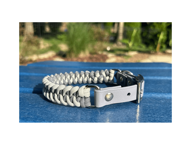 Fishtail Hand Braided Dog Collar in Graphite & Smoke – Dog Collars by Pawsh Pup Co.