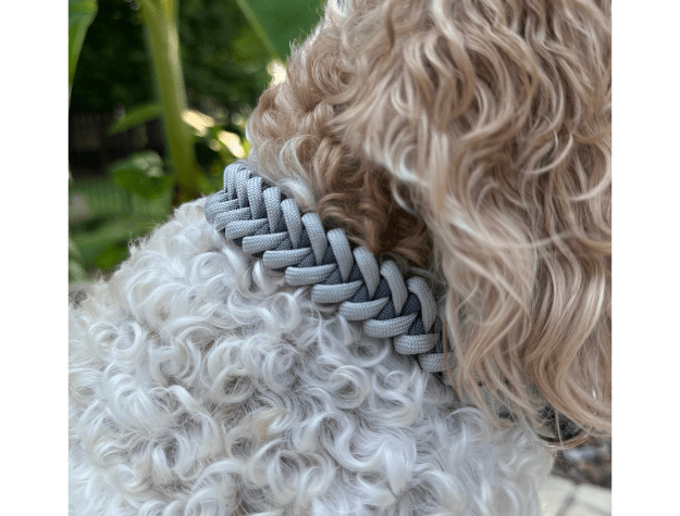 Fishtail Hand Braided Dog Collar in Graphite & Smoke – Dog Collars by Pawsh Pup Co.