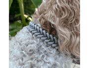 Fishtail Hand Braided Dog Collar in Graphite & Smoke – Dog Collars by Pawsh Pup Co.