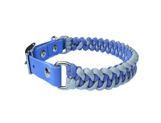 Fishtail Hand Braided Dog Collar in Lavender & Smoke – Dog Collars by Pawsh Pup Co.