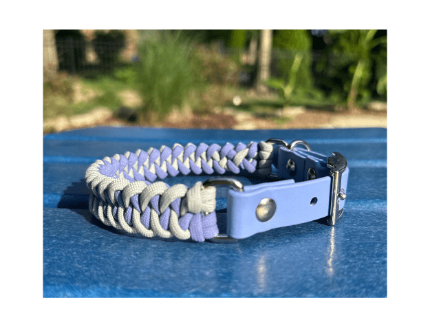 Fishtail Hand Braided Dog Collar in Lavender & Smoke – Dog Collars by Pawsh Pup Co.