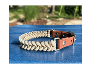 Fishtail Hand Braided Dog Collar in Tan & Cream – Dog Collars by Pawsh Pup Co.