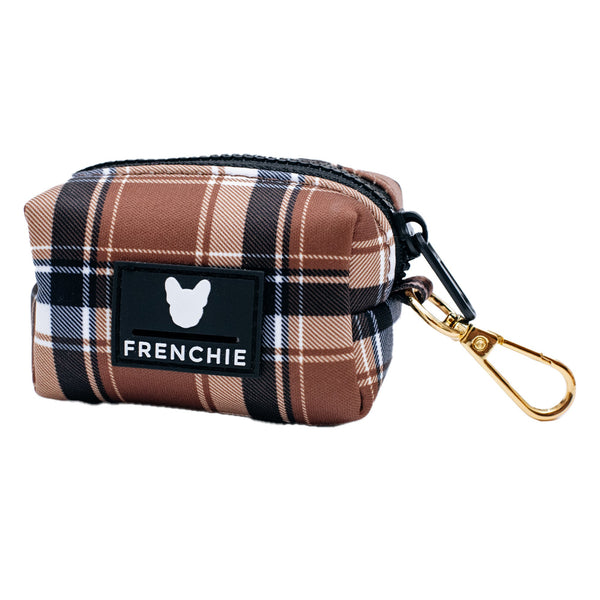 Frenchie Poop Bag Holder - Cocoa Plaid