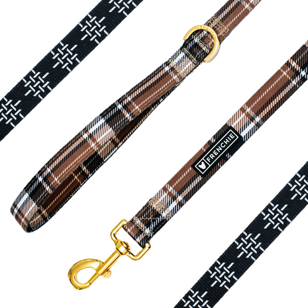 Frenchie Comfort Dog Leash - Cocoa Plaid