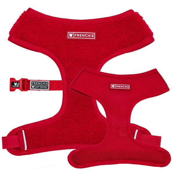 Frenchie Duo Reversible Dog Harness - Teddy Red