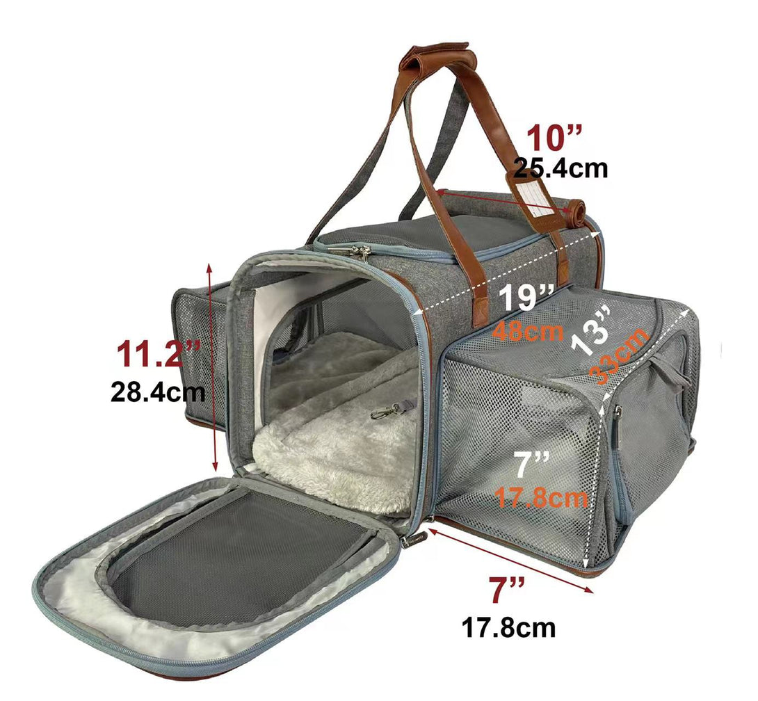 Gold Series Big Apple XL Size Airline Compliant Double Expandable Dog Carrier Bag – Pet Carriers by Mr. Peanut's Pet Carriers