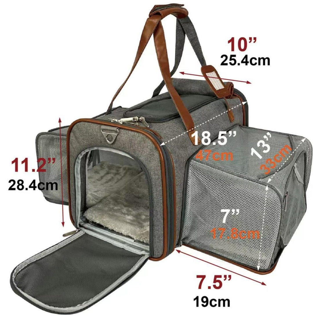 Gold Series Standard Size Airline Compliant Double Expandable Dog Carrier Bag – Pet Carriers by Mr. Peanut's Pet Carriers