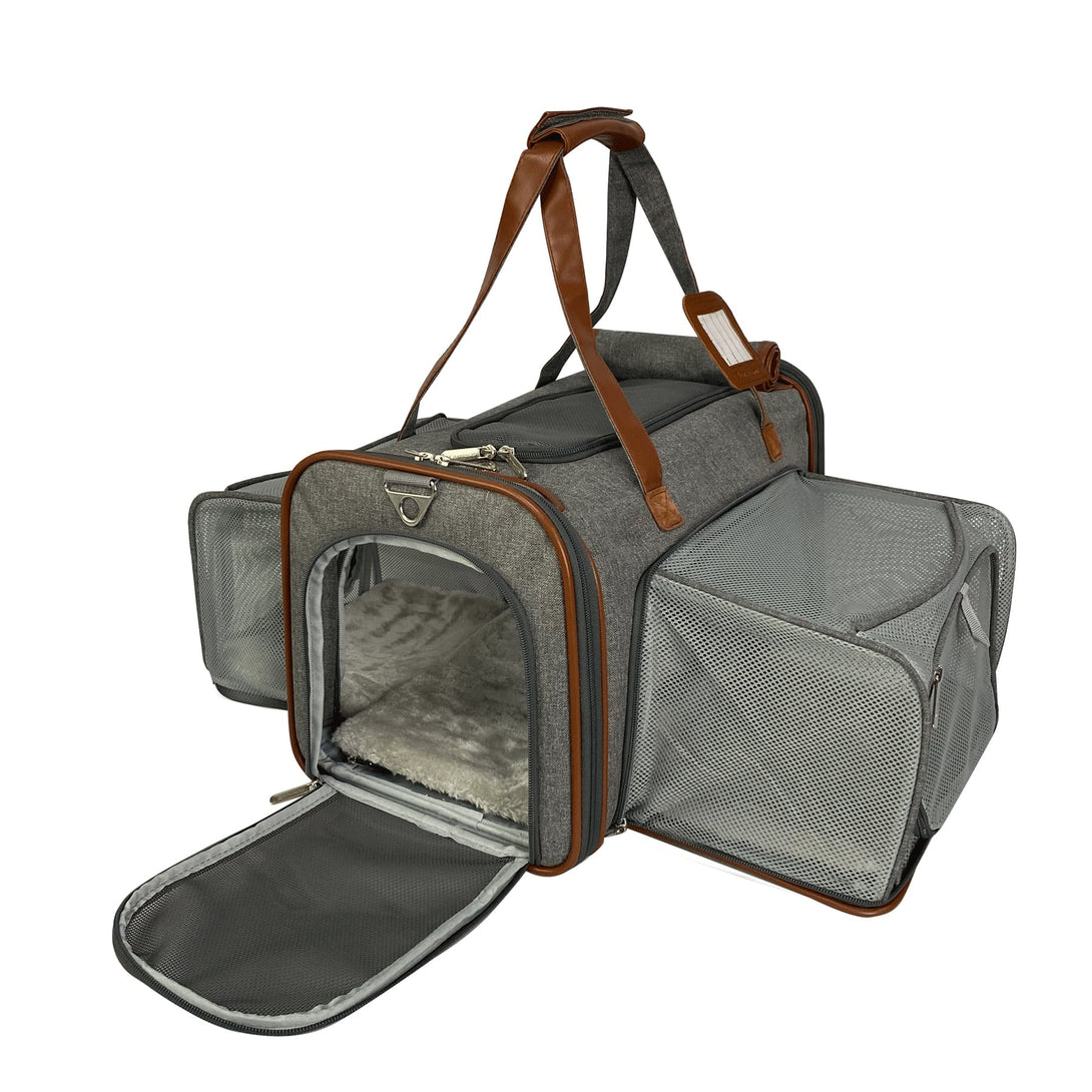 Gold Series Standard Size Airline Compliant Double Expandable Dog Carrier Bag – Pet Carriers by Mr. Peanut's Pet Carriers