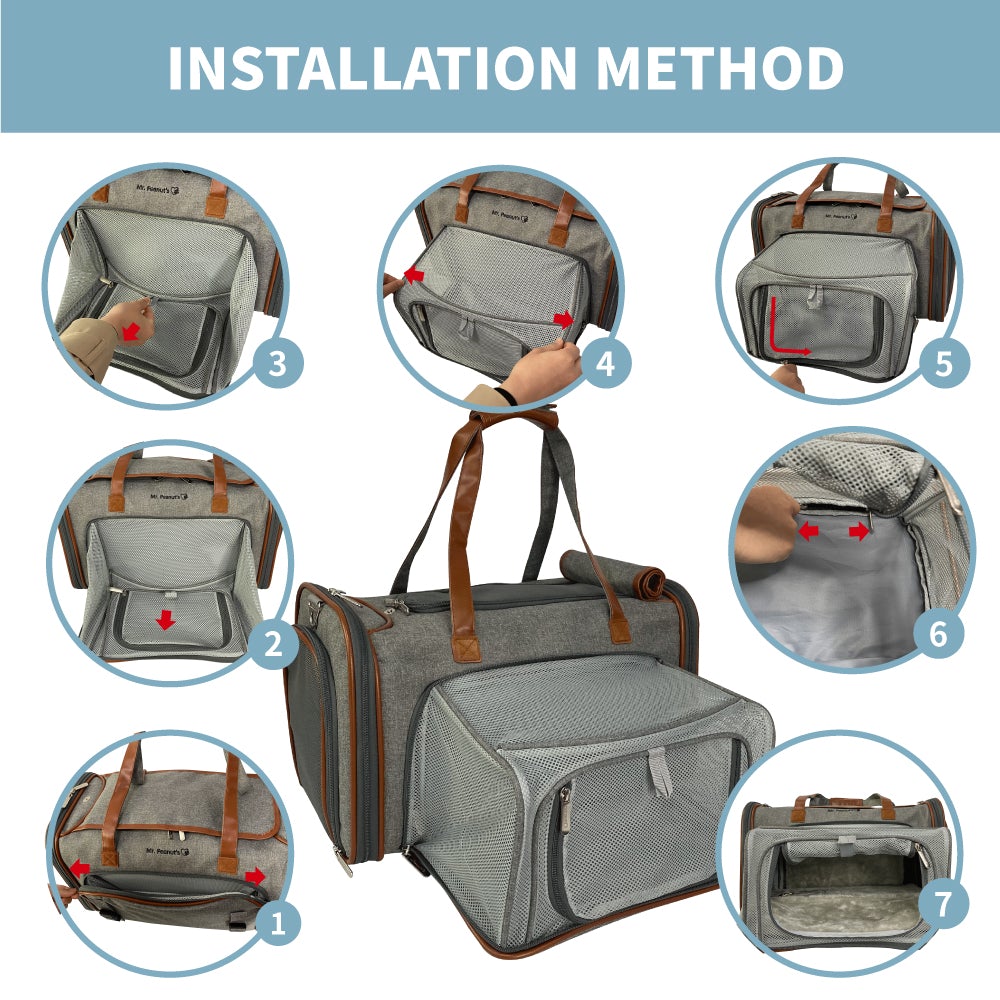 Gold Series Standard Size Airline Compliant Double Expandable Dog Carrier Bag – Pet Carriers by Mr. Peanut's Pet Carriers