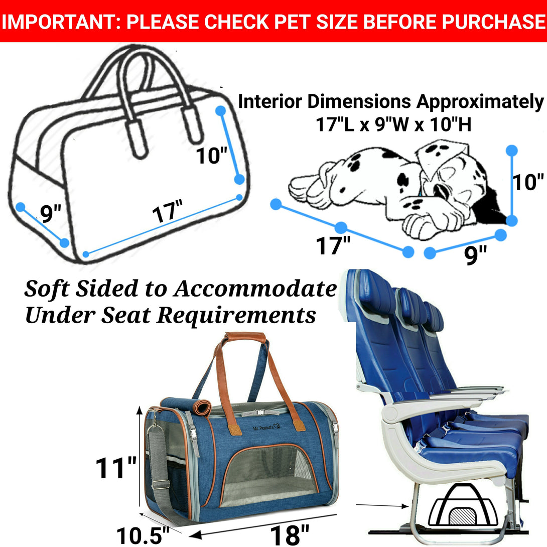 Gold Series Standard Size Airline Compliant Expandable Dog Carrier Bag – Pet Carriers by Mr. Peanut's Pet Carriers
