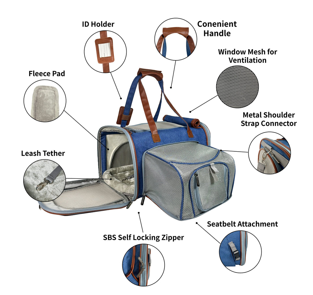 Gold Series Standard Size Airline Compliant Expandable Dog Carrier Bag – Pet Carriers by Mr. Peanut's Pet Carriers
