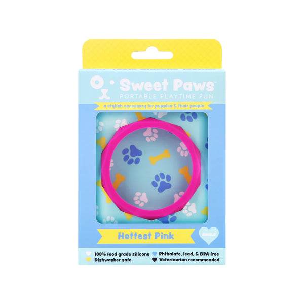 Sweet Paws Teether Chew Dog Toy - Hottest Pink