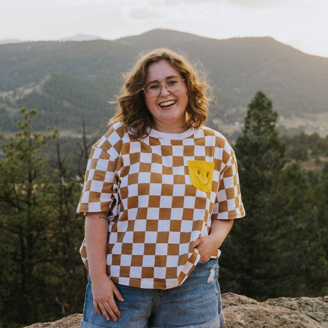 Human Oversized Cotton Smiley Tee – Mens/Womens T-Shirts by Sunbean