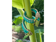 Infinity Braid in Teal & Light Tan - Handmade Dog Collar – Dog Collars by Pawsh Pup Co.